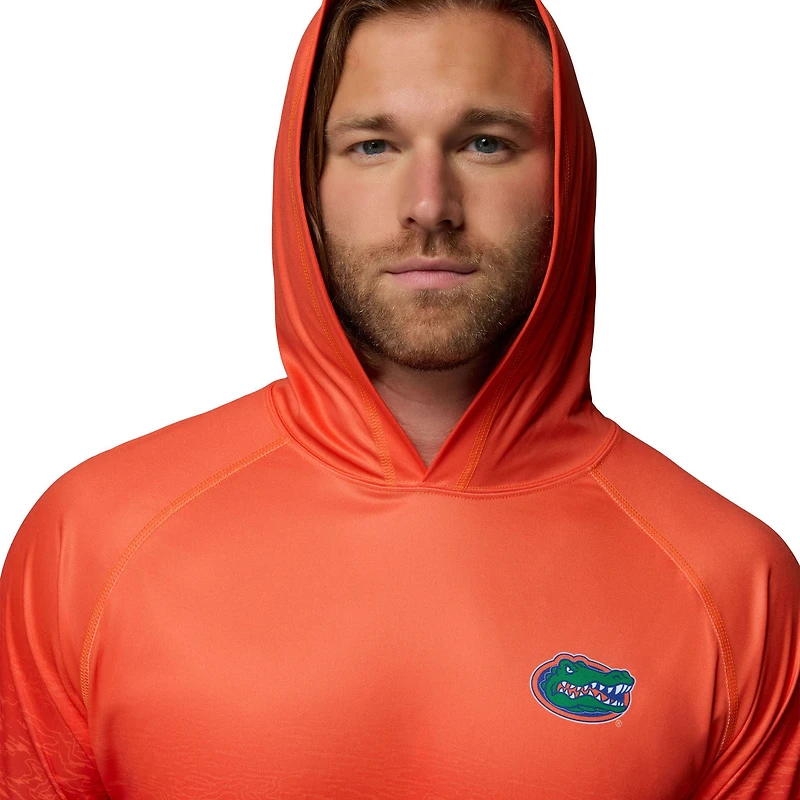 Men's Columbia  Orange Florida Gators PFG Gradient Water Super Terminal Tackle Hoodie Omni-Wick T-Shirt