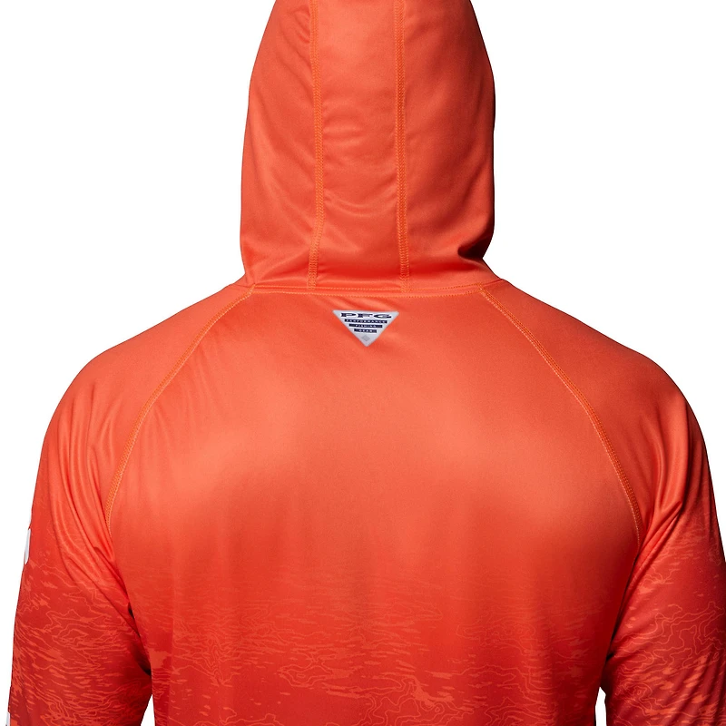 Men's Columbia  Orange Florida Gators PFG Gradient Water Super Terminal Tackle Hoodie Omni-Wick T-Shirt