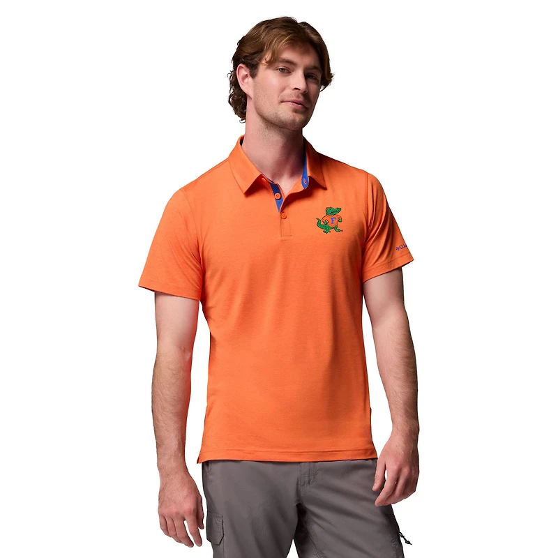 Polo Columbia Orange Florida Gators Tech Trail pour homme