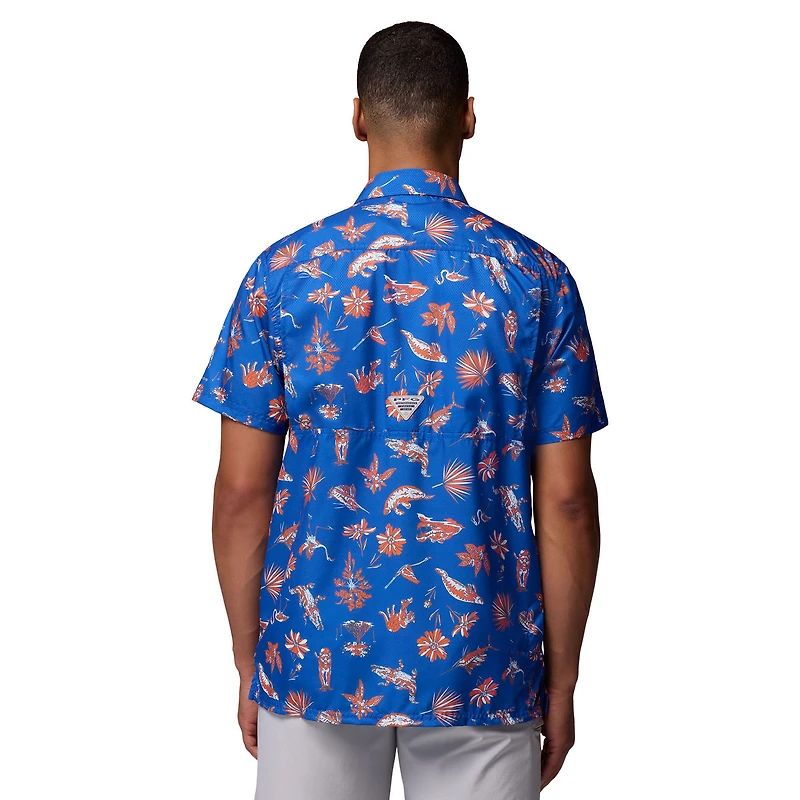 Men's Columbia Royal Florida Gators Super Slack Tide Omni-Wick Button-Up Shirt