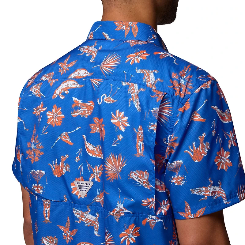 Men's Columbia Royal Florida Gators Super Slack Tide Omni-Wick Button-Up Shirt