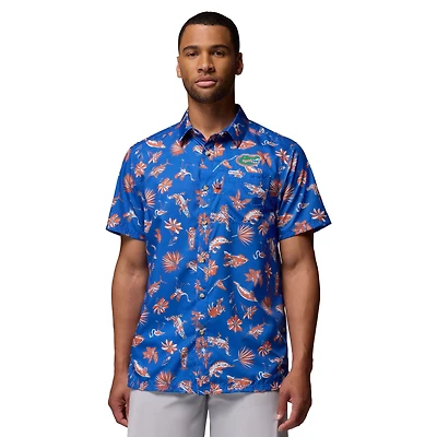 Men's Columbia Royal Florida Gators Super Slack Tide Omni-Wick Button-Up Shirt