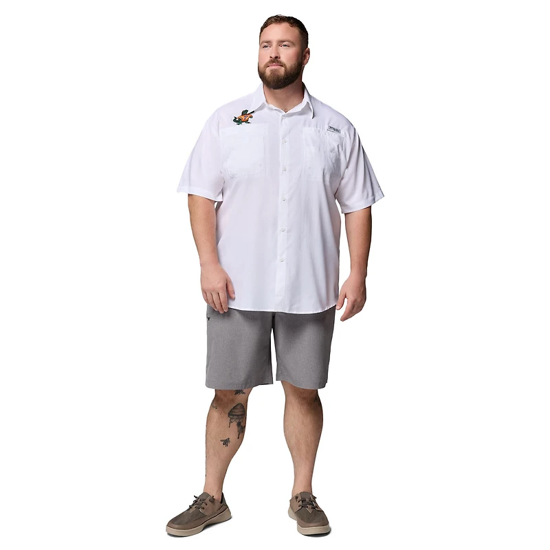 Men's Columbia  White Florida Gators Big & Tall Tamiami Omni-Shade Button-Down Shirt