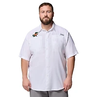 Chemise boutonnée Columbia blanche Florida Gators pour homme, grande taille, Tamiami Omni-Shade