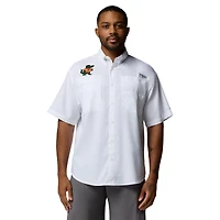 Men's Columbia White Florida Gators Tamiami Omni-Shade Button-Down Shirt