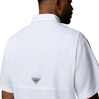 Men's Columbia White Florida Gators Tamiami Omni-Shade Button-Down Shirt