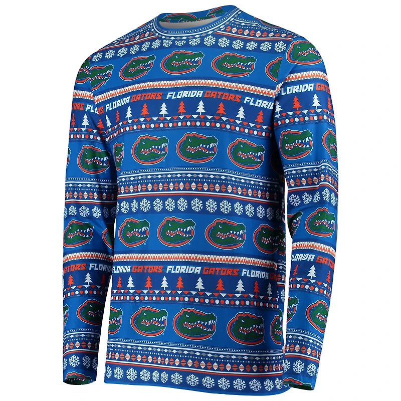 Men's Concepts Sport Royal Florida Gators Ugly Sweater Knit Long Sleeve Top and Pant Set
