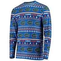 Men's Concepts Sport Royal Florida Gators Ugly Sweater Knit Long Sleeve Top and Pant Set