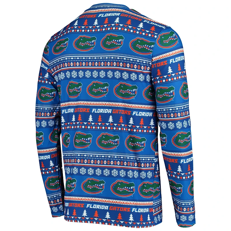 Men's Concepts Sport Royal Florida Gators Ugly Sweater Knit Long Sleeve Top and Pant Set