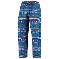 Men's Concepts Sport Royal Florida Gators Ugly Sweater Knit Long Sleeve Top and Pant Set