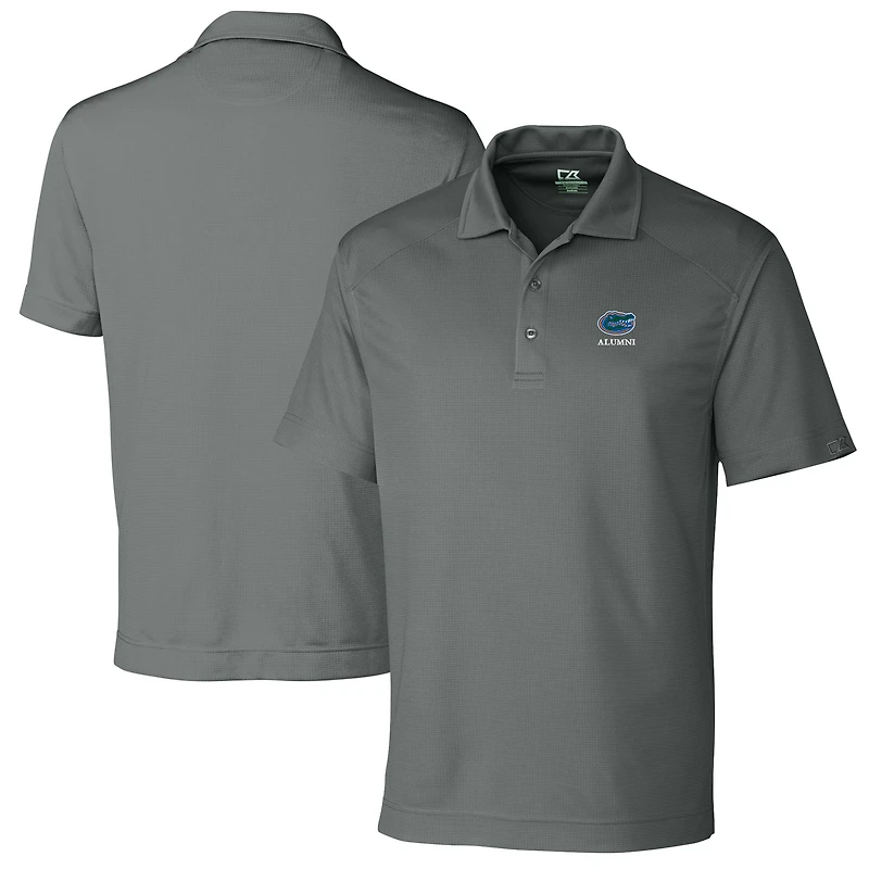 Men's Cutter & Buck Gray Florida Gators Alumni Logo DryTec Genre Textured Solid Polo