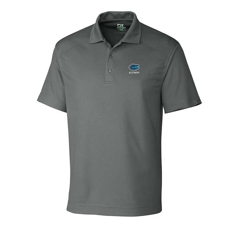 Men's Cutter & Buck Gray Florida Gators Alumni Logo DryTec Genre Textured Solid Polo