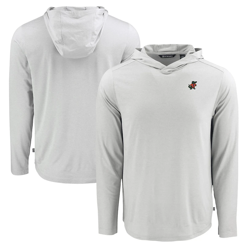 Men's Cutter & Buck Gray Florida Gators Coastline Epic Comfort Eco Recycled Long Sleeve Hoodie T-Shirt
