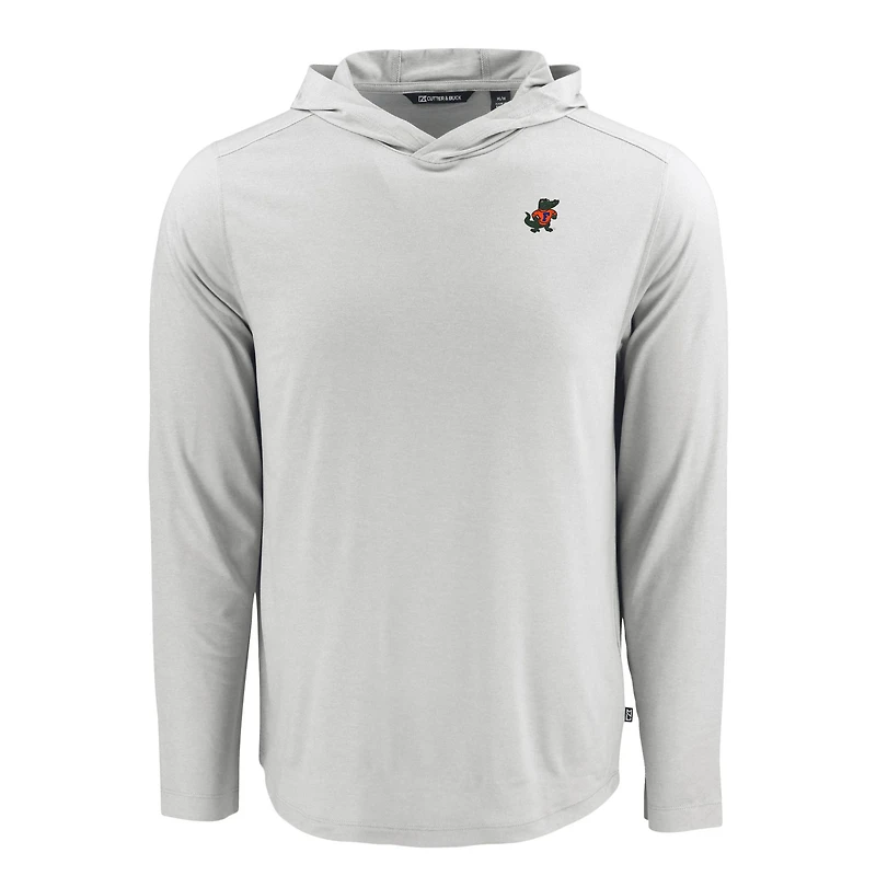 T-shirt à capuche manches longues Cutter & Buck Gray Florida Gators Coastline Epic Comfort Eco Recycled pour homme