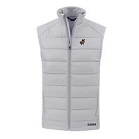 Men's Cutter & Buck Gray Florida Gators Evoke Hybrid Eco Softshell Recycled Full-Zip Vest