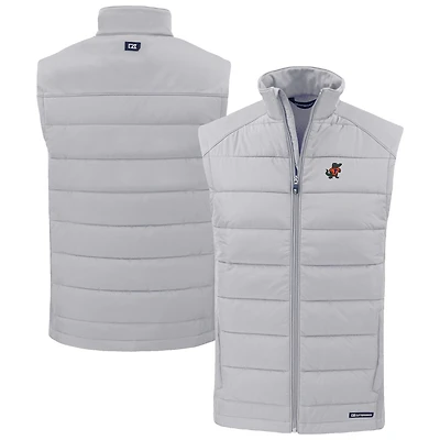 Men's Cutter & Buck Gray Florida Gators Evoke Hybrid Eco Softshell Recycled Full-Zip Vest
