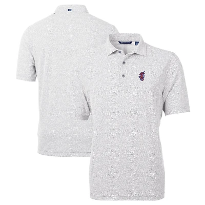 Men's Cutter & Buck Gray Florida Gators Swinging Gator Virtue Eco Pique Botanical Recycled Polo