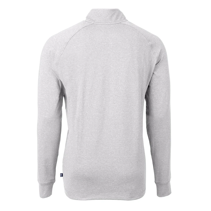 Men's Cutter & Buck Heather Gray Florida Gators Alumni Logo Adapt Eco Knit Heathered Recycled Quarter-Zip Pullover Top