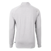 Men's Cutter & Buck  Heather Gray Florida Gators Alumni Logo Adapt Eco Knit Heathered Recycled Quarter-Zip Pullover Top
