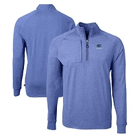 Pull-over zippé quart de tour en tricot recyclé chiné Cutter & Buck Heather Royal Florida Gators Alumni Logo Adapt Eco Knit pour homme