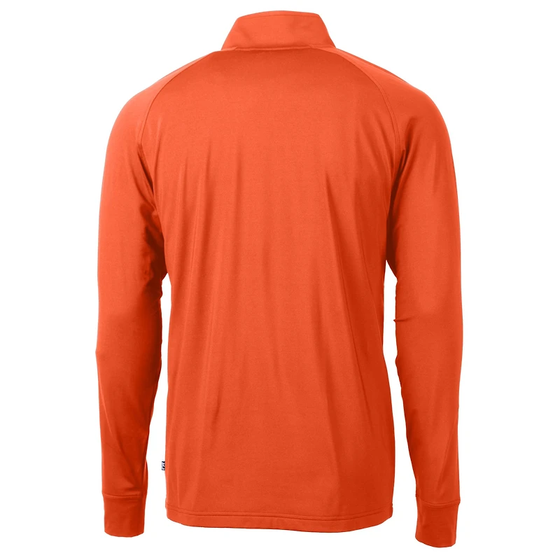 Men's Cutter & Buck  Orange Florida Gators Alumni Logo Adapt Eco Knit Stretch Recycled Quarter-Zip Pullover Top