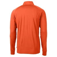 Men's Cutter & Buck  Orange Florida Gators Alumni Logo Adapt Eco Knit Stretch Recycled Quarter-Zip Pullover Top