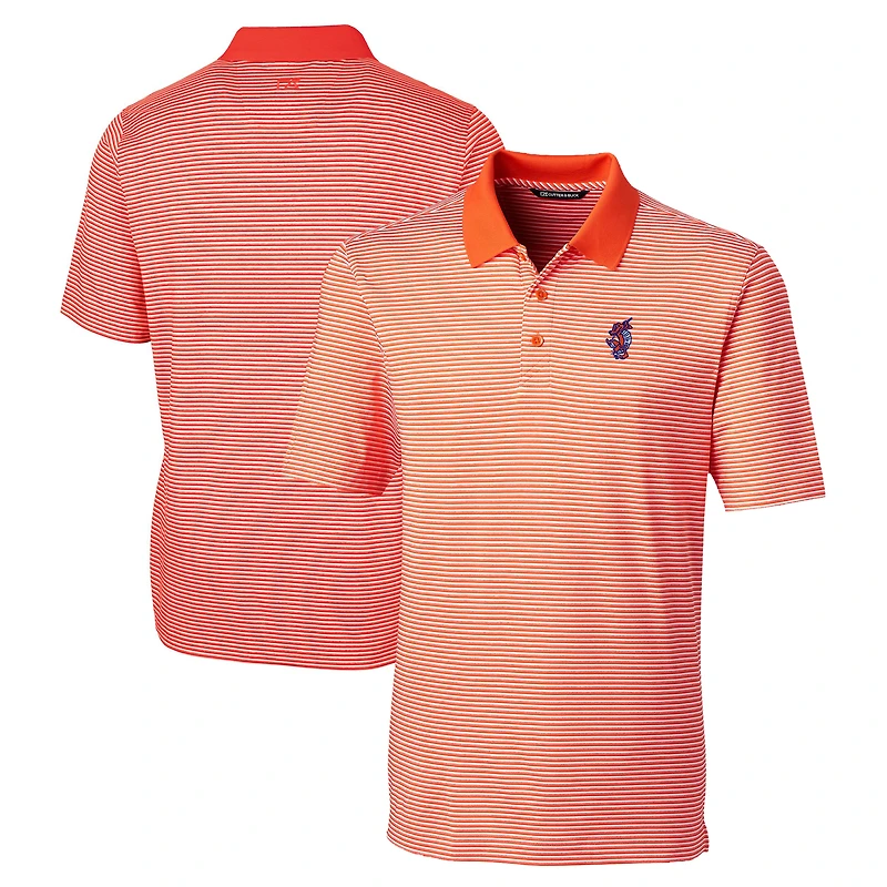 Men's Cutter & Buck Orange Florida Gators Swinging Gator Forge Tonal Stripe Stretch Polo