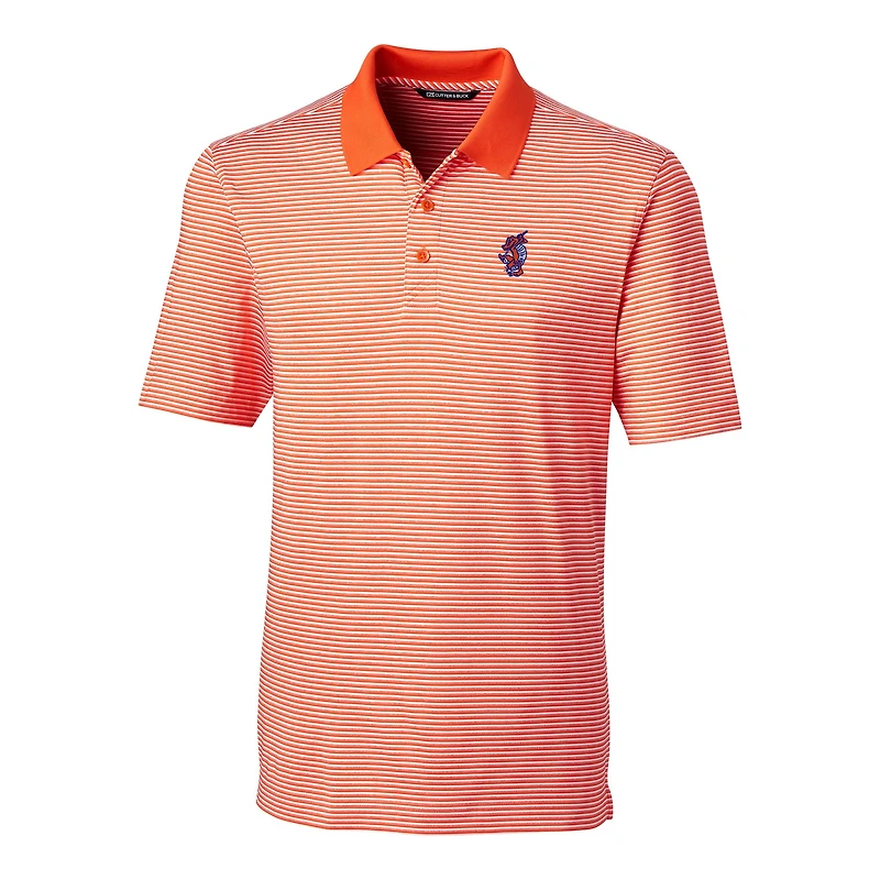 Men's Cutter & Buck Orange Florida Gators Swinging Gator Forge Tonal Stripe Stretch Polo