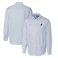 Men's Cutter & Buck Powder Blue Florida Gators Vault Big Tall Oxford Stripe Long Sleeve Button-Down Shirt