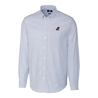 Men's Cutter & Buck Powder Blue Florida Gators Vault Big Tall Oxford Stripe Long Sleeve Button-Down Shirt