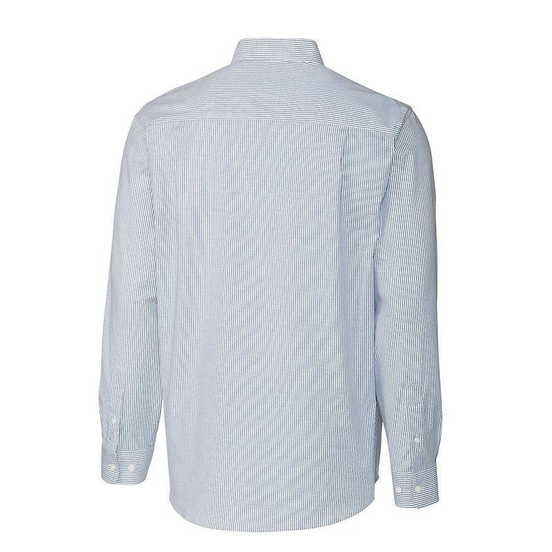 Men's Cutter & Buck Powder Blue Florida Gators Vault Big Tall Oxford Stripe Long Sleeve Button-Down Shirt
