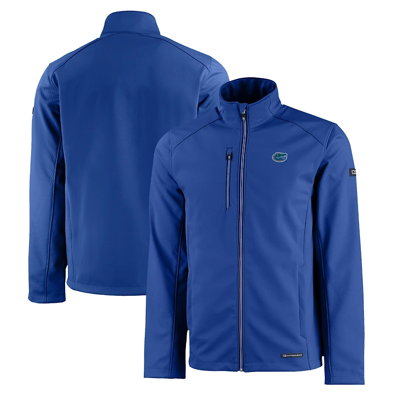Men's Cutter & Buck Royal Florida Gators Evoke Eco Softshell Recycled Full-Zip Jacket