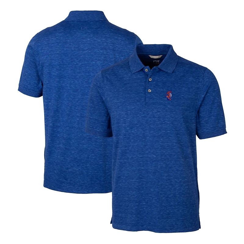 Men's Cutter & Buck  Royal Florida Gators Swinging Gator Big Tall DryTec Advantage Tri-Blend Space Dye Polo