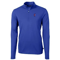 Men's Cutter & Buck  Royal Florida Gators Swinging Gator Big Tall Virtue Eco Pique Recycled Quarter-Zip Pullover Top