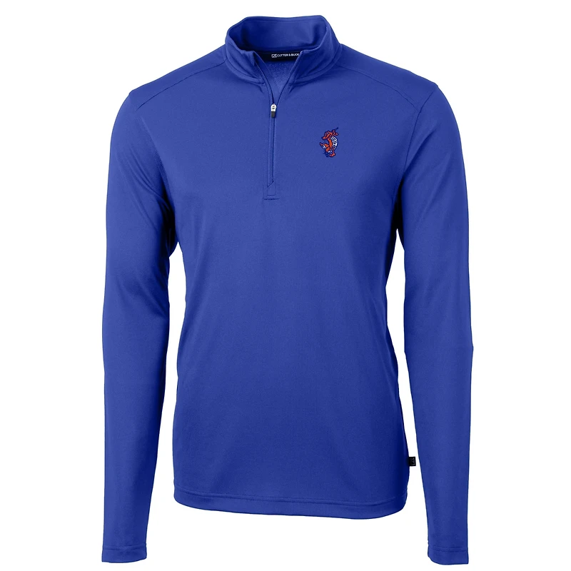 Pull zippé quart de tour en piqué écologique recyclé pour homme, Cutter & Buck Royal Florida Gators Swinging Gator, taille grande et