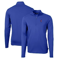 Men's Cutter & Buck  Royal Florida Gators Swinging Gator Big Tall Virtue Eco Pique Recycled Quarter-Zip Pullover Top
