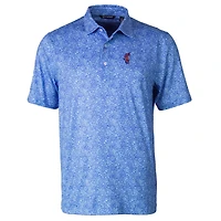 Men's Cutter & Buck Royal Florida Gators Swinging Gator Pike Constellation Print Stretch Polo