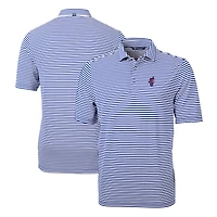 Men's Cutter & Buck  Royal Florida Gators Swinging Gator Virtue Eco Pique Stripe Recycled Polo