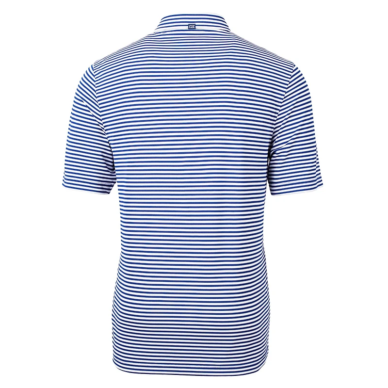 Men's Cutter & Buck  Royal Florida Gators Swinging Gator Virtue Eco Pique Stripe Recycled Polo