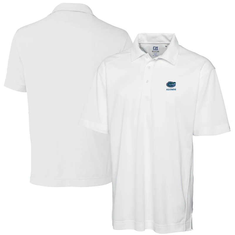 Men's Cutter & Buck  White Florida Gators Alumni Logo DryTec Genre Textured Solid Polo