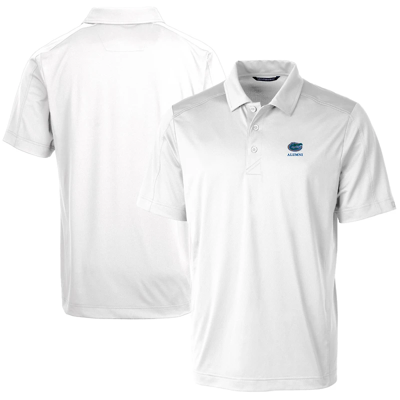 Polo extensible texturé Prospect blanc avec logo des anciens Gators de Floride pour homme, Cutter & Buck