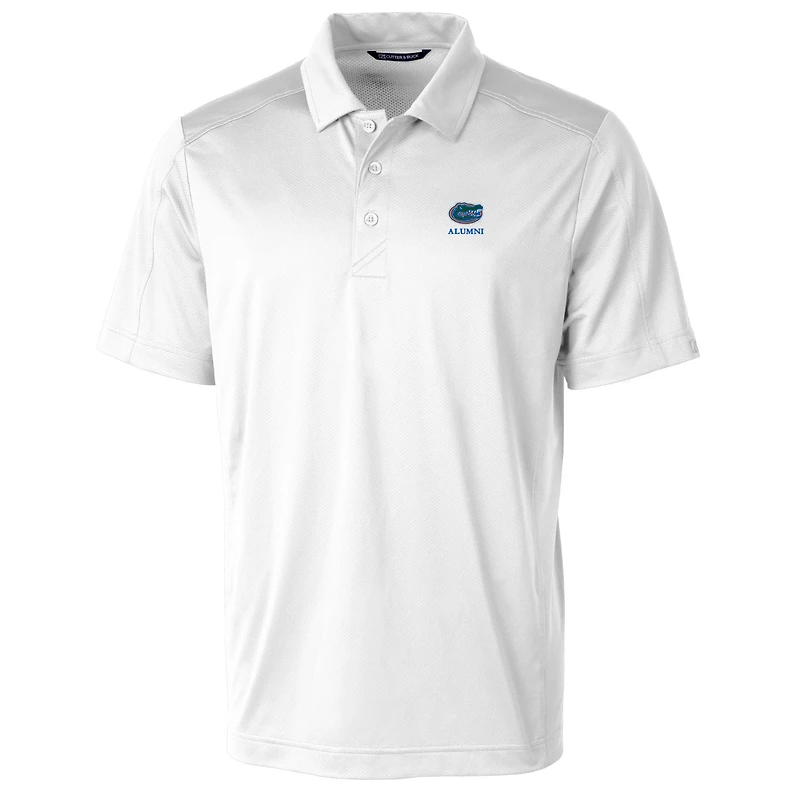 Men's Cutter & Buck  White Florida Gators Alumni Logo Prospect Textured Stretch Polo