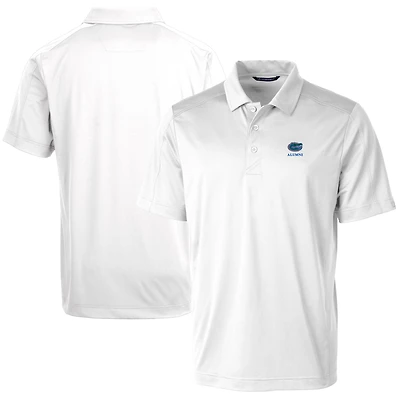 Men's Cutter & Buck White Florida Gators Alumni Logo Prospect Textured Stretch Polo