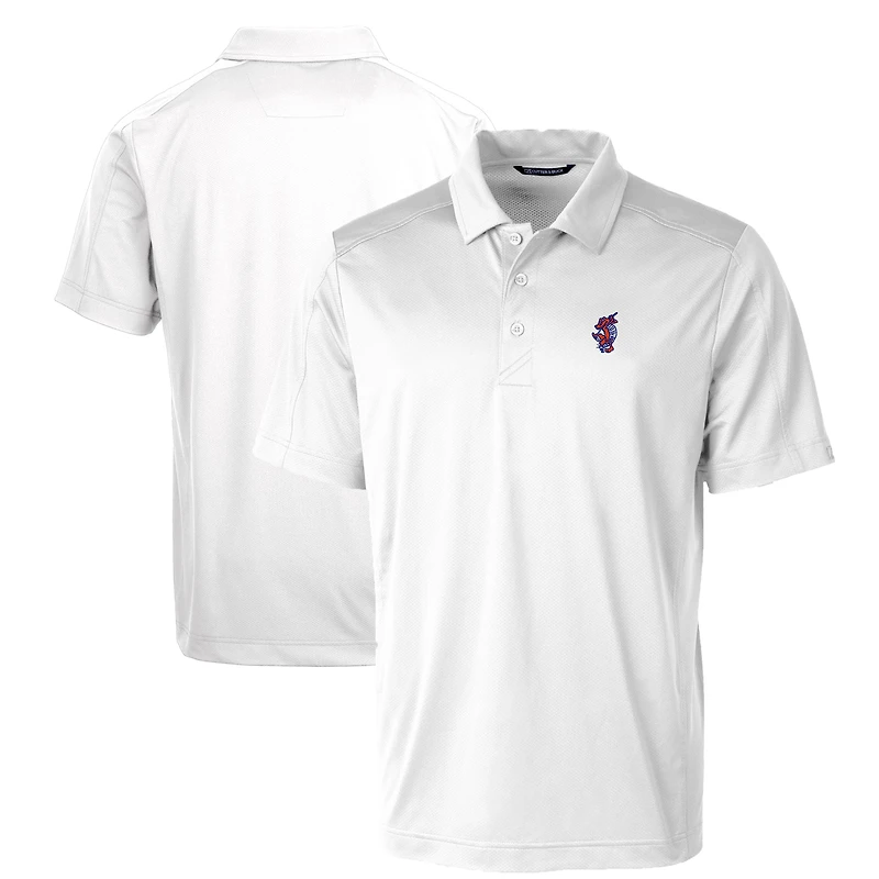 Men's Cutter & Buck White Florida Gators Swinging Gator Prospect Textured Stretch Polo