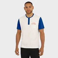 Men's Darius Rucker Collection by Fanatics Cream/Royal Florida Gators Henley Color Block Slub T-Shirt
