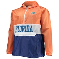 Sweat à capuche demi-zip résistant l'eau Fanatics Orange/Royal Florida Gators pour hommes Big & Tall