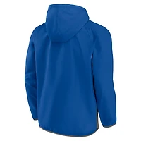 Fanatics Royal/Heather Grey Florida Gators Victory On Raglan Quarter-Zip Sweat à capuche pour hommes