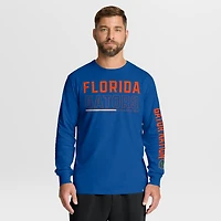 T-shirt à manches longues pour homme Fanatics Royal Florida Gators Quad Fuel The Fire