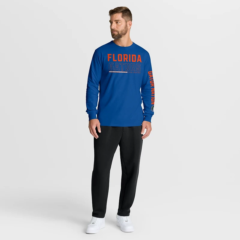 T-shirt à manches longues pour homme Fanatics Royal Florida Gators Quad Fuel The Fire