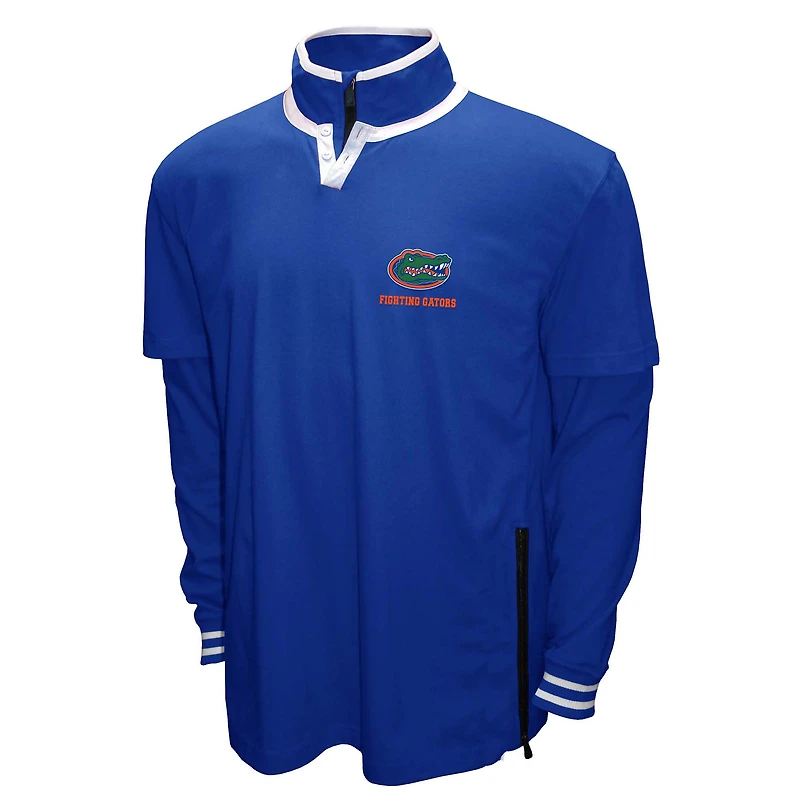 Men's Franchise Club Royal Florida Gators 3-in-1 Double-Down T-Shirt & Quarter-Zip Pullover Set